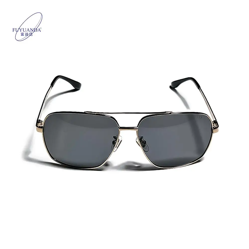 Minimalist Double Bridge Metal Frame Square Unisex Sunglasses