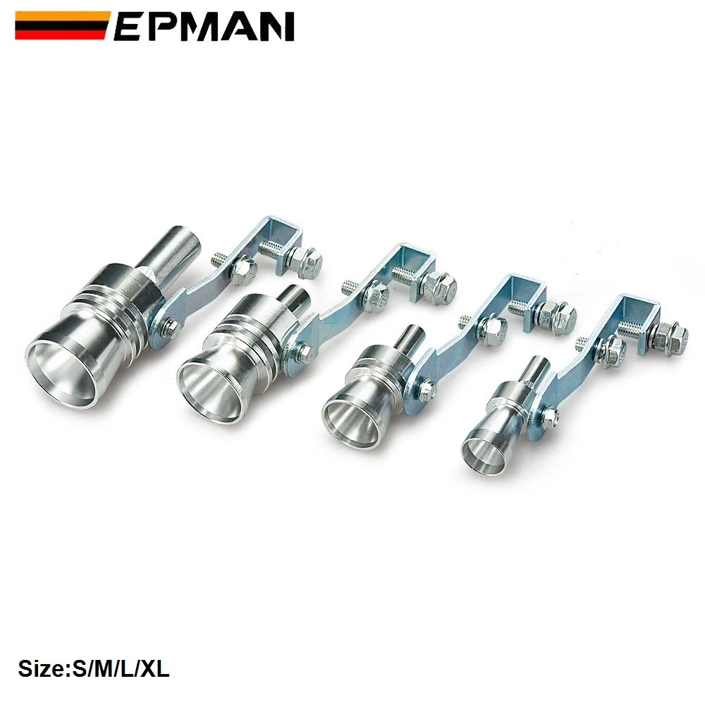 EPMAN Universal Car Turbo Sound Whistle Muffler Exhaust Pipe Blow Off Vale BOV Simulator Whistler Size S/M/L/XL