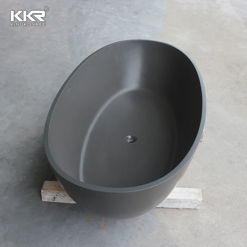 Popular pure black Moon desgin freestanding bathtubs Hot Sale Solid Surface Bathtub Freestanding Bath Tub