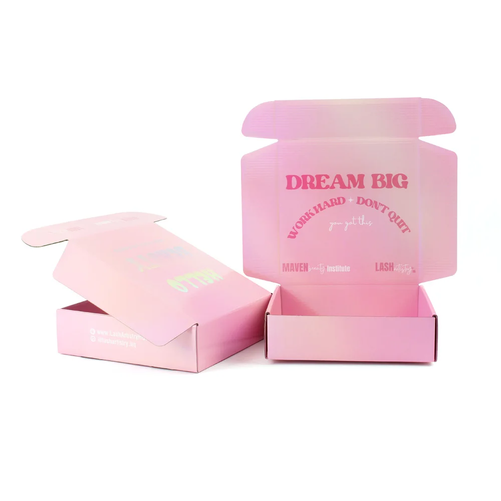 Factory Beauty Skin Care Cosmetic Box Packaging Mailer Pink Shipping Box Custom LOGO for Online Shop Small Business
