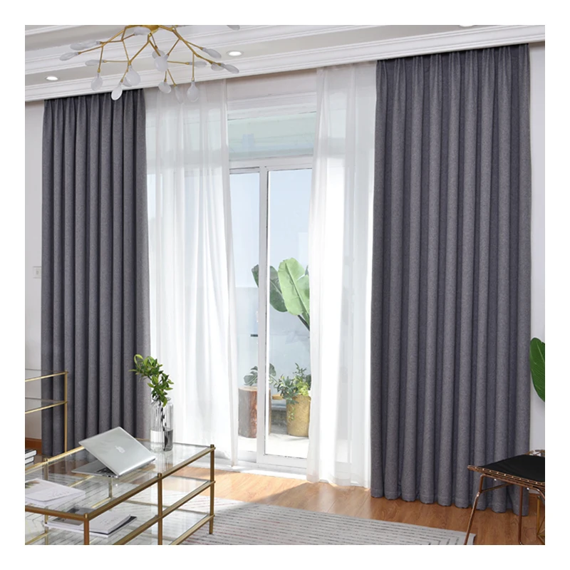 Innermor Blackout Curtains for Living room Modern Drapes Faux Linen Korean Style Window Curtain for Bedroom Customized