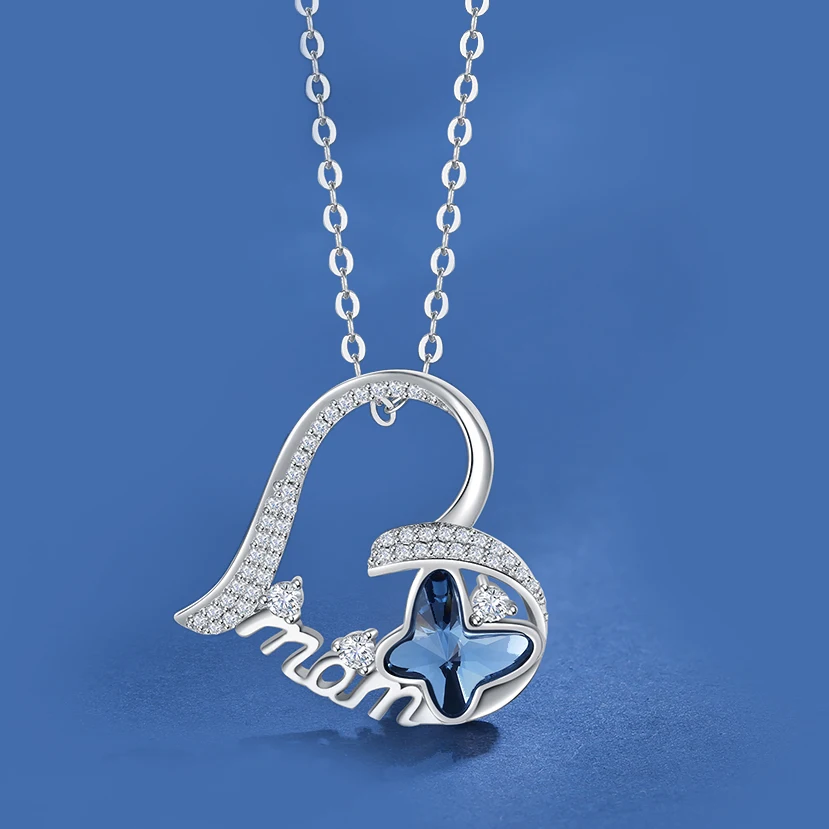 CDE N1903 Romantic Jewelry Birthday Gift Heart-Shaped Austrian Crystal Necklace Women Butterfly Animal Mothers Day Mom Necklace