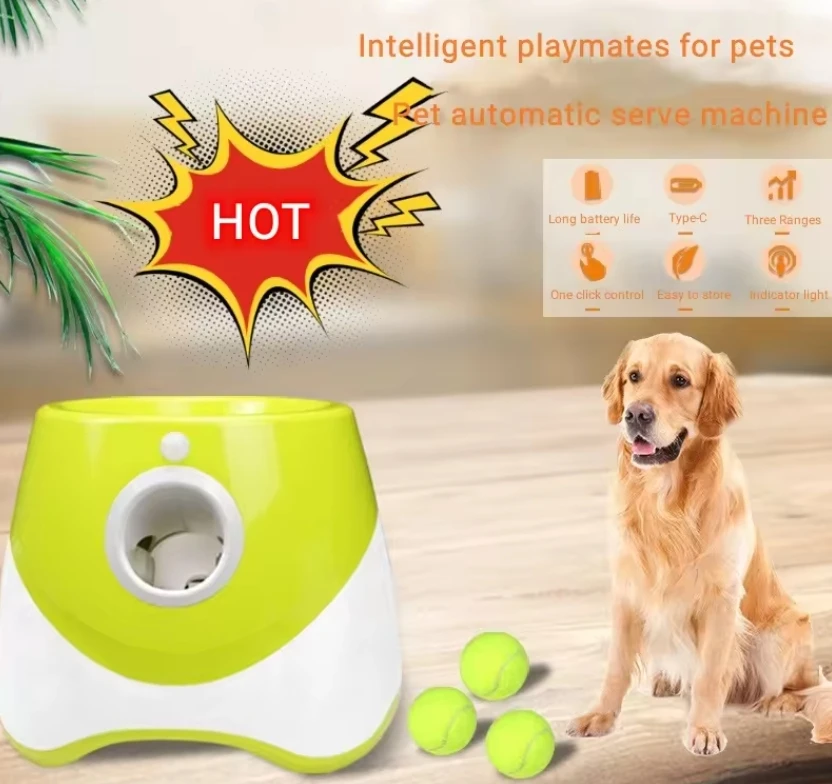 Outdoor Interactive Throwing Ball Training Toys Pet Dog Automatic Tennis Launcher For Small & Medium Dogs