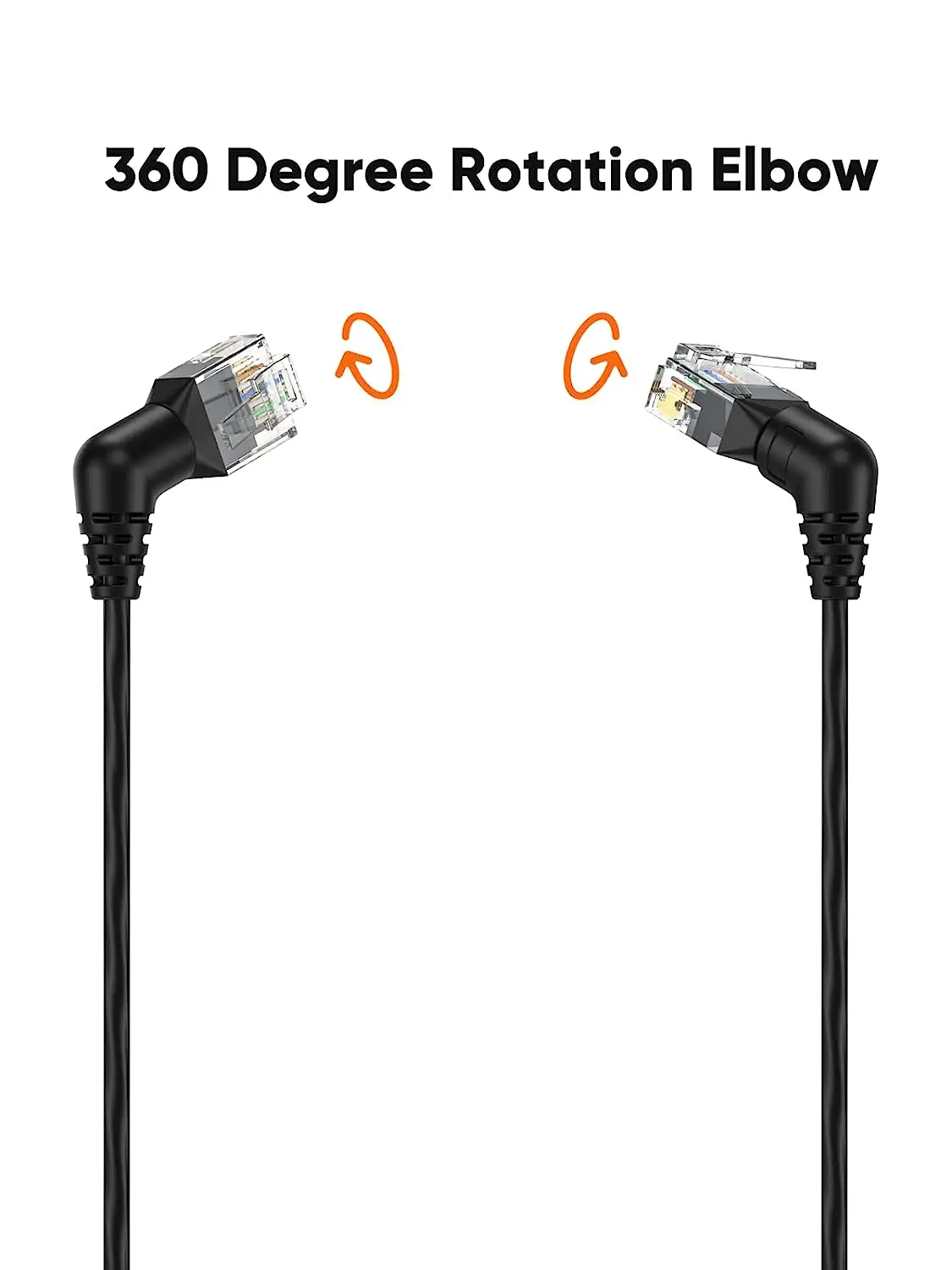 CableCreation 32AWG 10Gbps 500MHz Patch Cord 360 Rotation CAT6A LAN Network Cable with RJ45 Connector