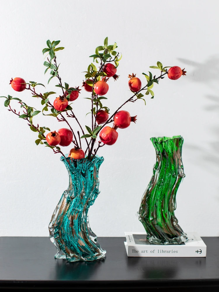 Murano Art Craft Colored Glaze Glass Craft Hand Made Blown Glass for Home Decoration vase