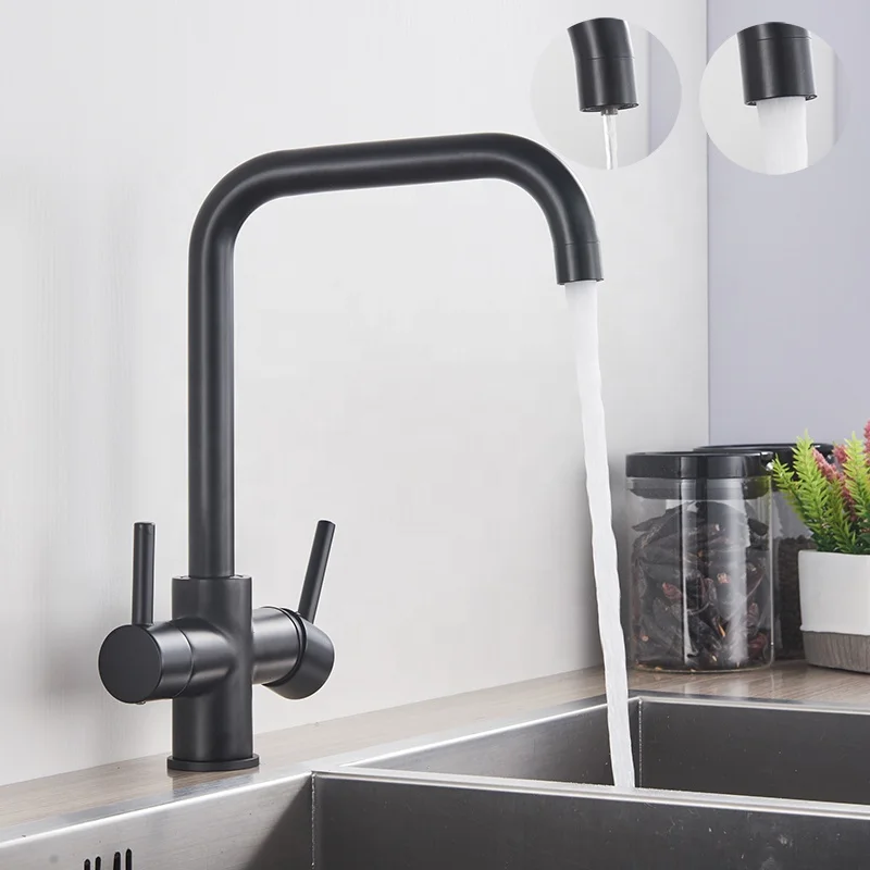 
Multiple Color Kitchen Faucet Hot And Cold Sink Sink Straight Drinking Pure Faucet Rotating Home Three In One Mix Tap 