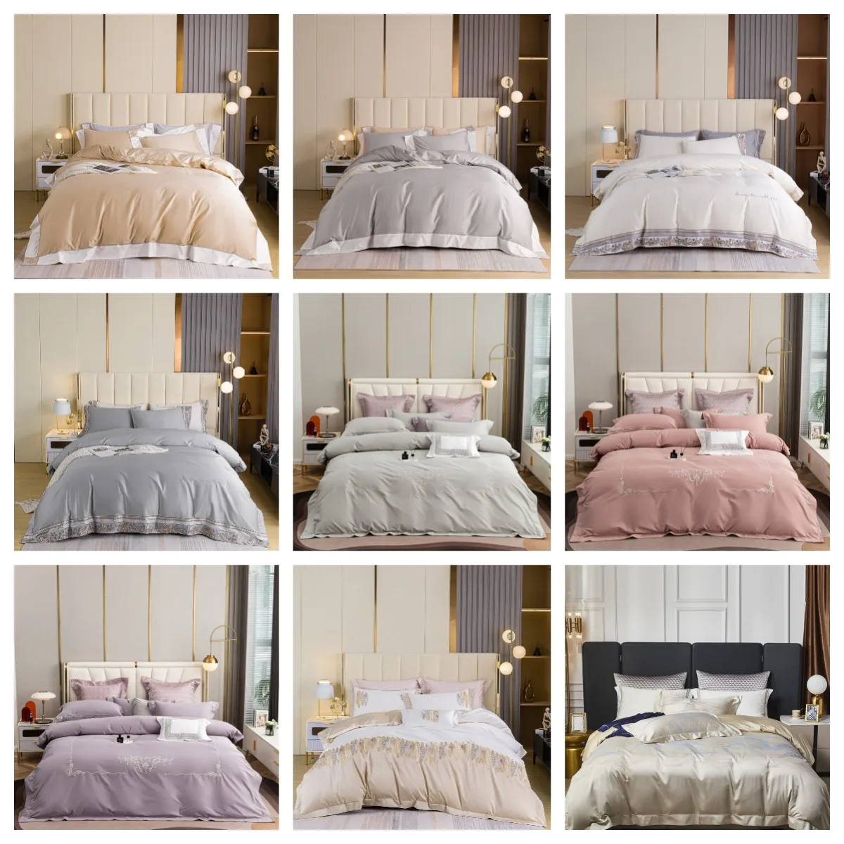 High Quality 4 pieces Queen Size Hotel Home Bed Linen 100Percent Cotton Bedding Comforter Sets Double Size Bedsheets Bedding Set