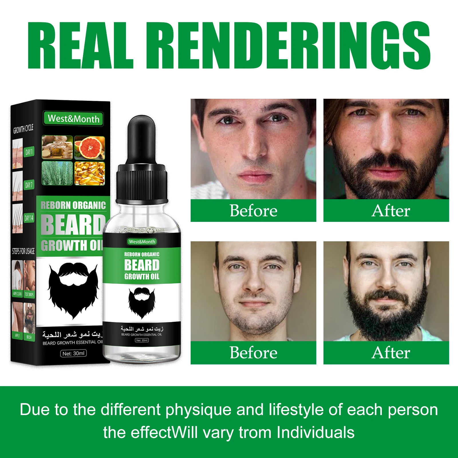 2022 New Private Label Custom Oem Logo Natural Organic Beard Growth Oil Men Growth Care Beard Growth Essential Serum Oil 30ml