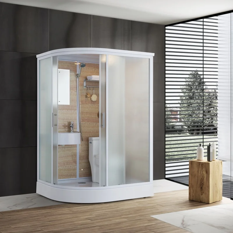 XNCP Modern Mobil Hotel Tempered Glass Chalet with Shower Room Prefabricated Portable Bathroom with Toilet for Sliding