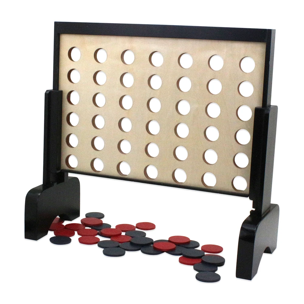 Custom Sized Jumbo 4 in a Row Game Giant Wooden 4 Connect for Family Fun with Coins Age Range 5-7 Years Sports Theme