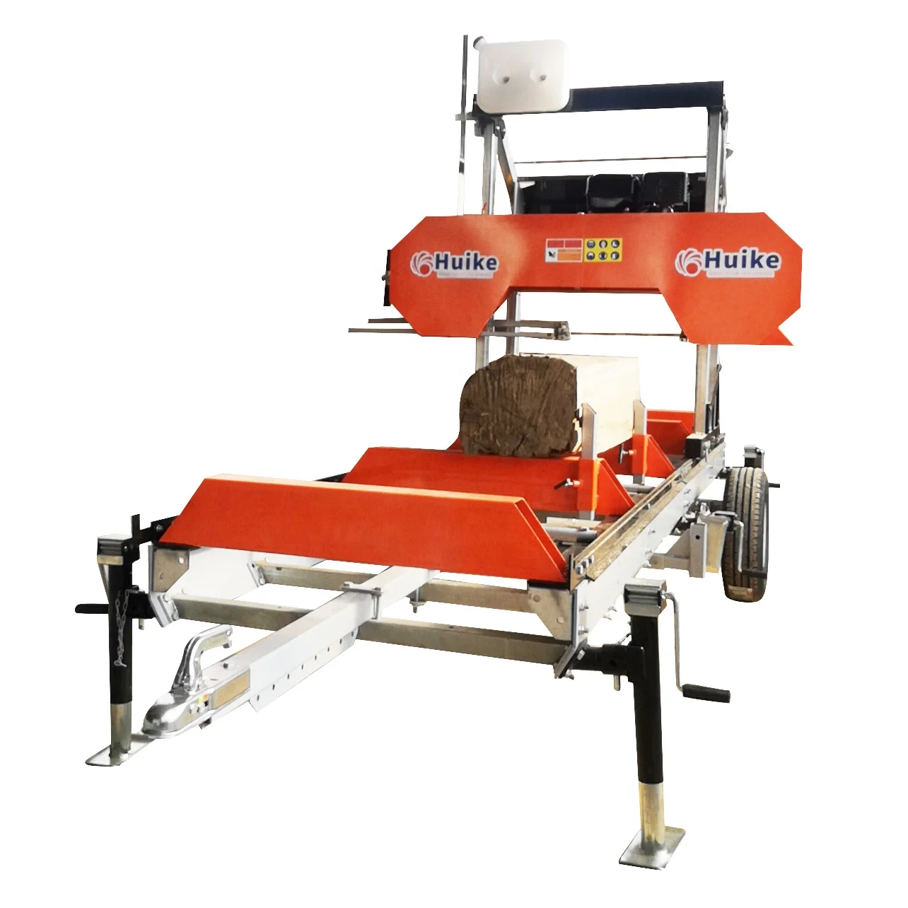 Huike Mini/Small 31 inch horizontal portable log sawmill / wood band saw mills with gasoline / diesel engine 15HP for carpenter
