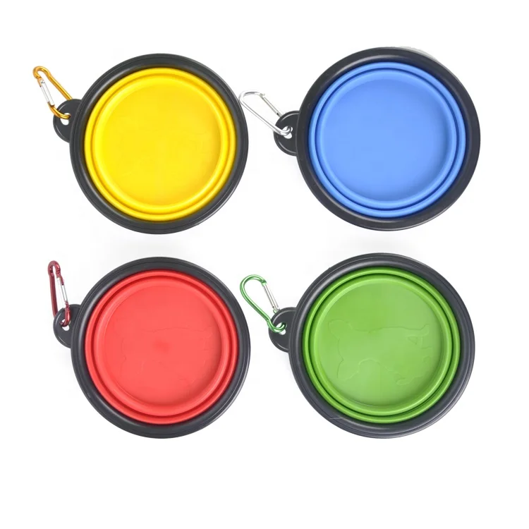 Amazon Custom Bpa Free Food Grade Pet Cat Dog Food Water Feeding Travel Silicone Portable Collapsible Dog Bowl
