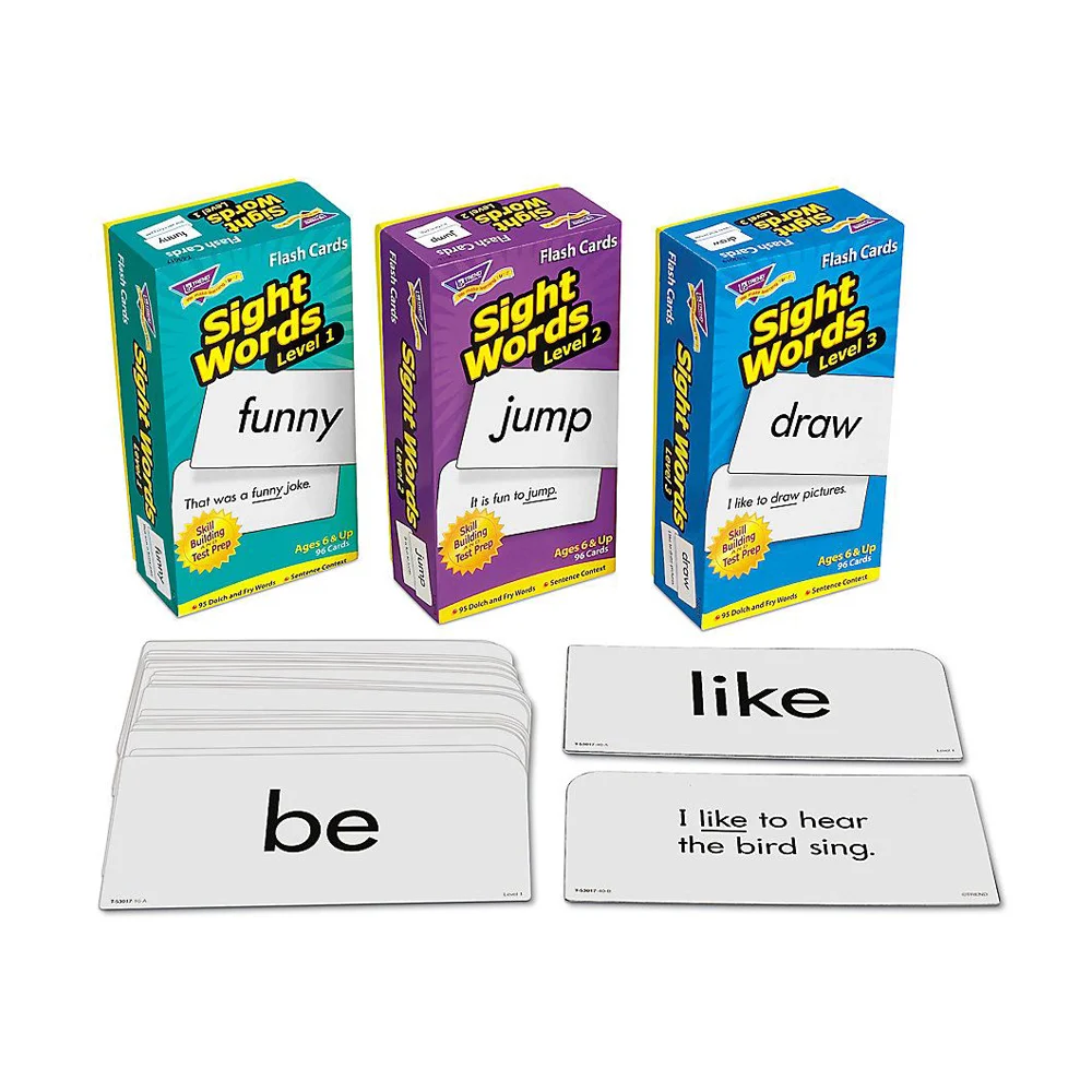 Custom Printing Flashcard Baby Sight Words Kids Children Learning Educational Flash Card