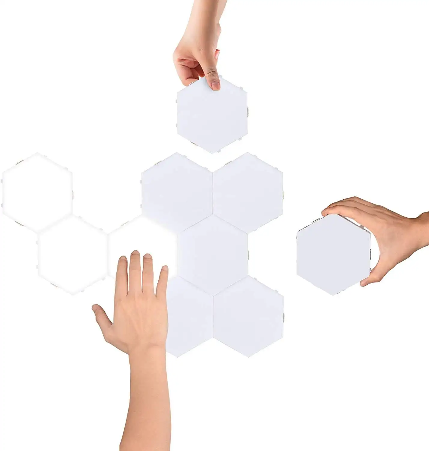 Hexagon LED Sensor Lights Sensor Lights Battery Operated Hanging Night Light for Wardrobe Stairway Cupboard Shelf