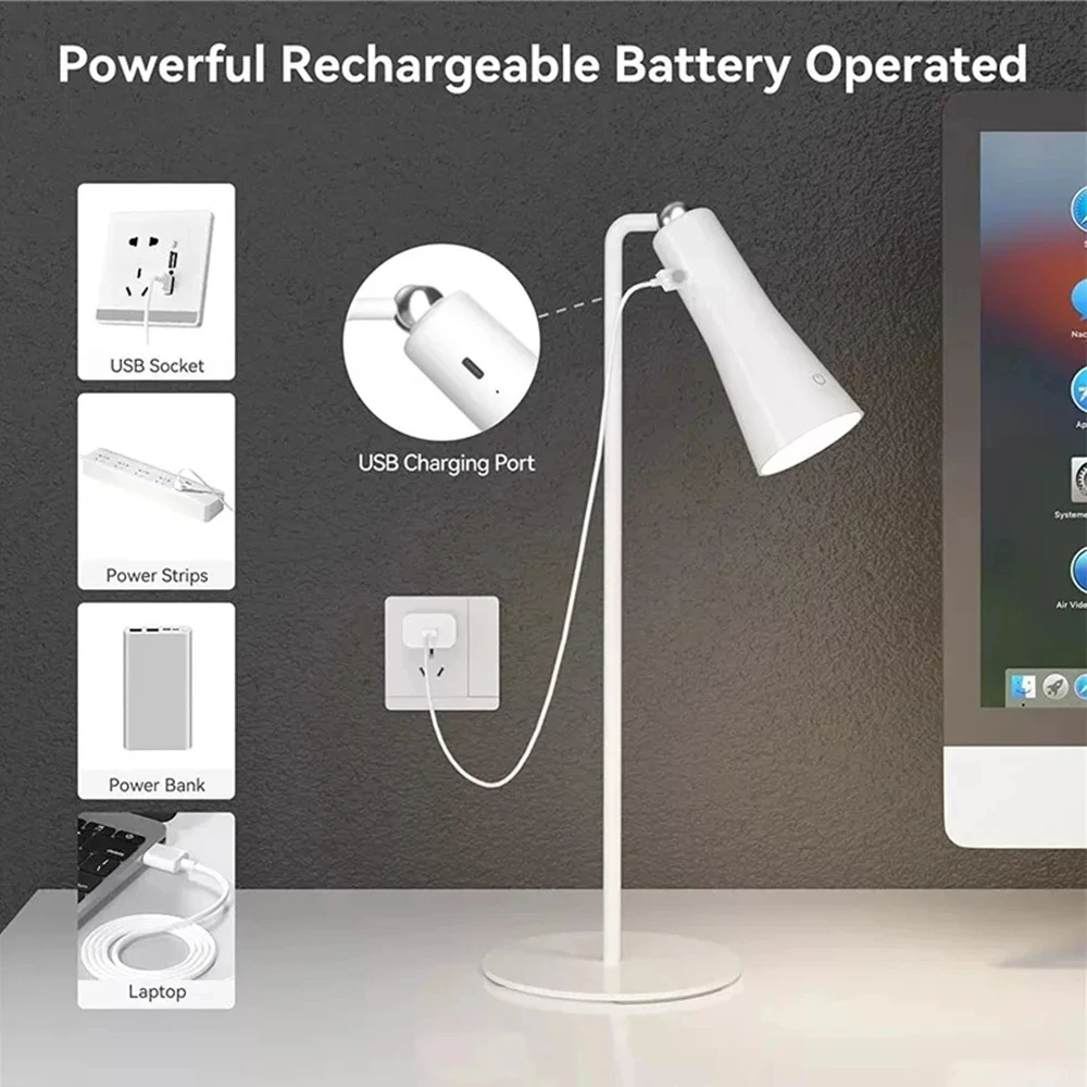 Rechargeable LED Desk Lamp Dimmable Magnetic Table Lamp Clip Light Flashlight for Study Reading Lamp De Chevet