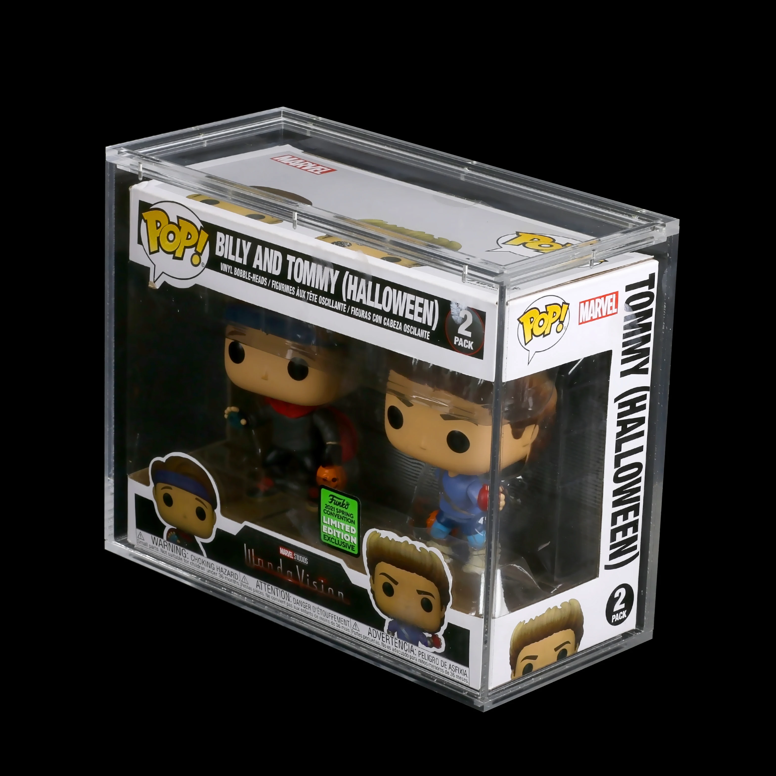 2 Pack Funko Pop Protector Vinyl Figures Crystal Clear Display Case with Magnetic Lid Stacking Tabs On The Top and Bottom