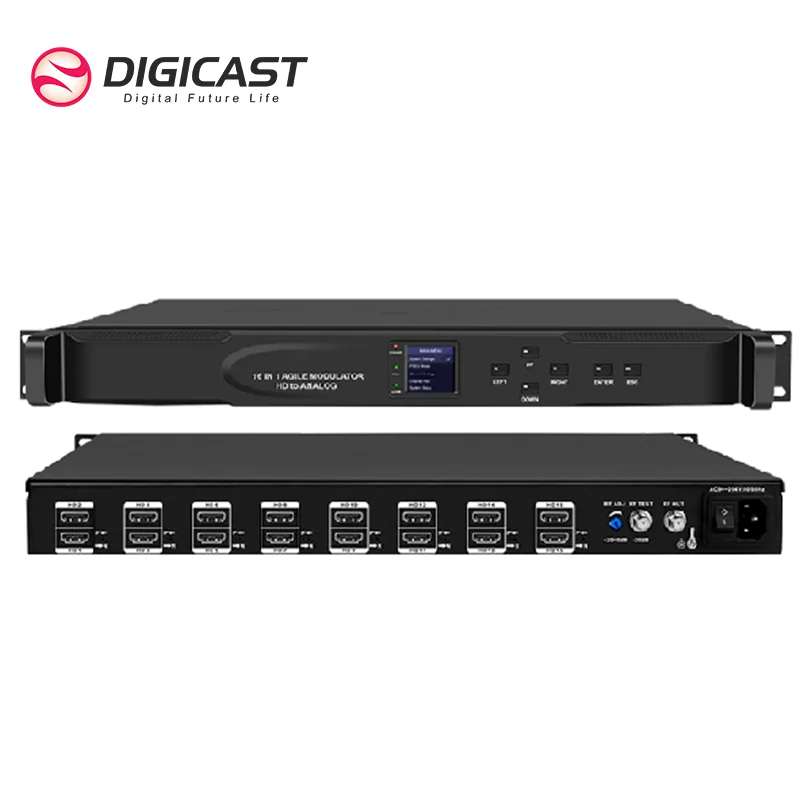 DMB-6100H 1RU Rack Analog NTSC Modulator 16ch HDM I to Analog CATV RF Cable TV Modulator