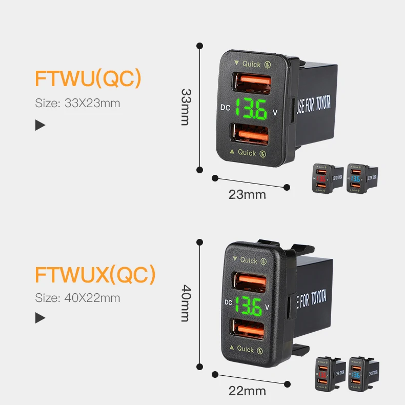 Oem 5V 3A Type-C 2 порта Usb для Samsung S20 S9 S8 Xiaomi Huawei P30 Pro Быстрая зарядка Qc3.0 36W Быстрое Автомобильное зарядное устройство