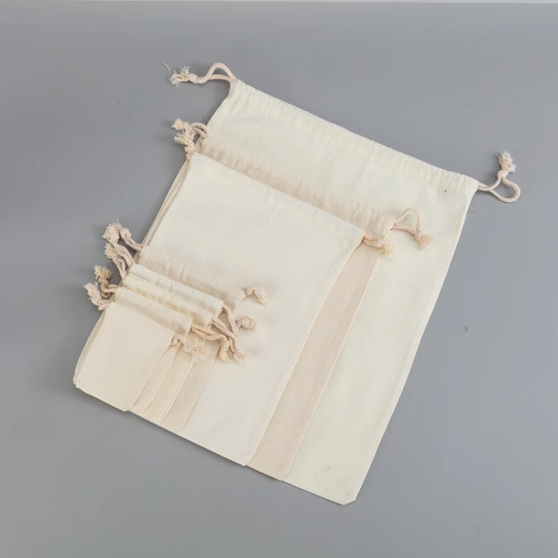 High quality canvas drawstring bag, cotton drawstring bag