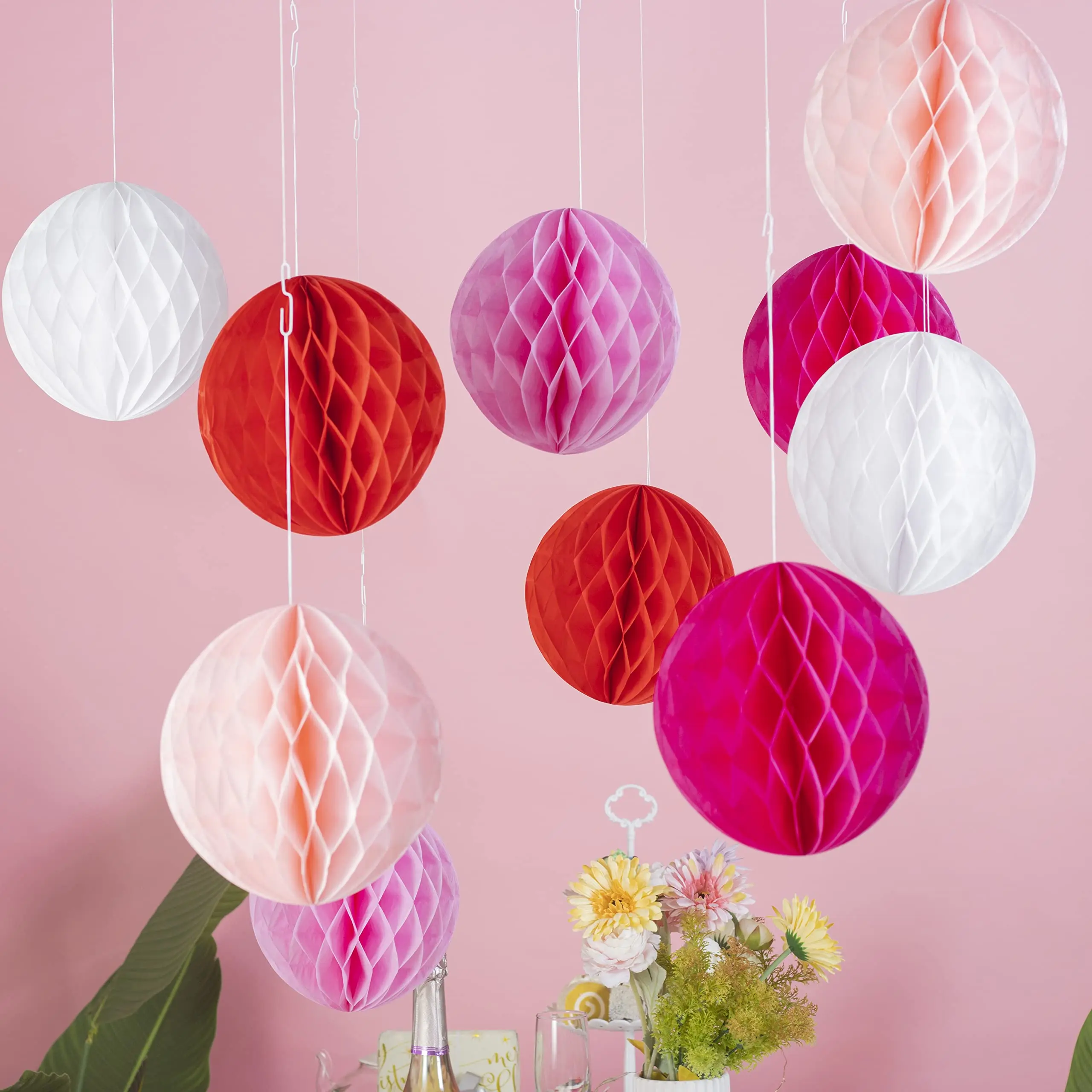 Customized Paper Honeycomb Decorations Wedding Birthday Decor 8cm Activity Decoration Paper Honeycomb Ball