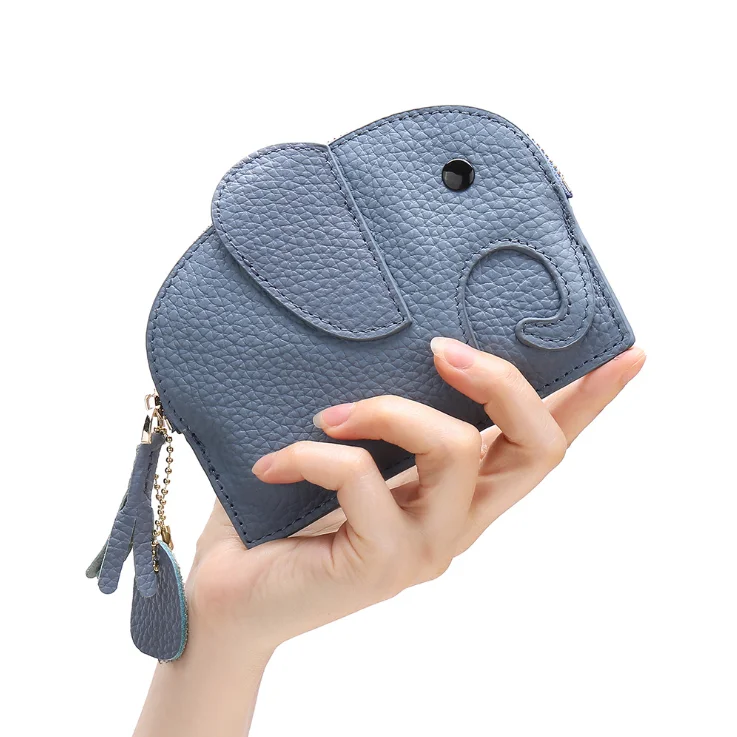 New Design Leather Elephant Mini Creative Coin Purse Card Holder Cartoon Fashion Cardholders Wallet
