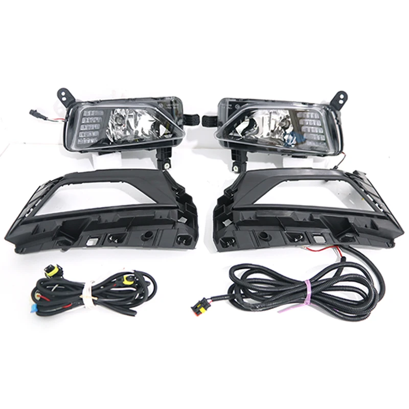 Wholesaler 12V Daylight for POLO Daytime Running Light Car LED DRL Fog lamp with Yellow Turn Signal Auto Head light