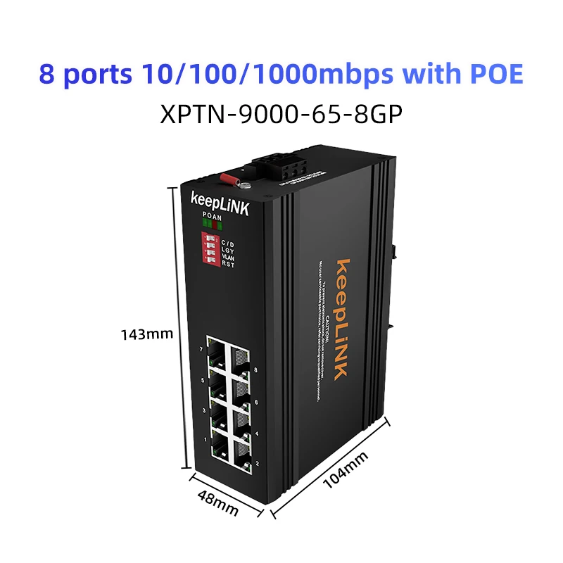 Водонепроницаемый Промышленный ethernet-коммутатор с 8 портами 10/100/1000 ip40 din-рейка наружный неуправляемый гигабитный