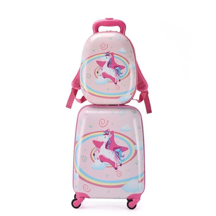 kids travel trolley bags ABS  rolling luggage suitcase set for girls suitcases mochila escolar infantil com rodinhasb 3d