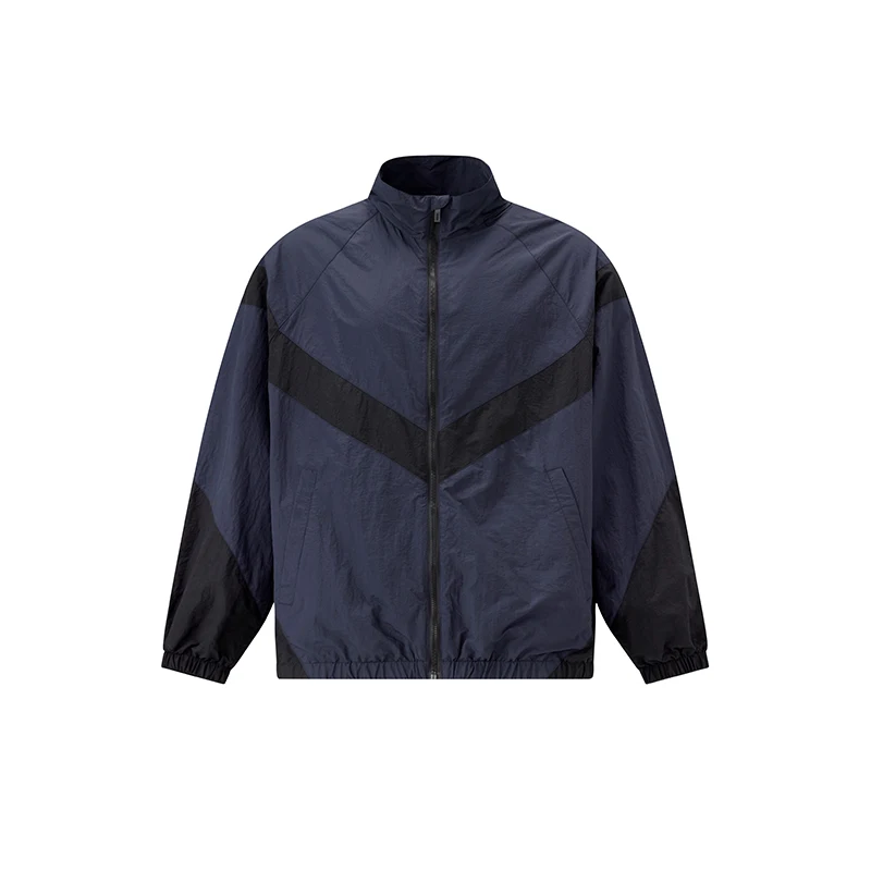 Custom Print Spring Summer Color Block 100% Nylon Windbreaker Jackets Unisex