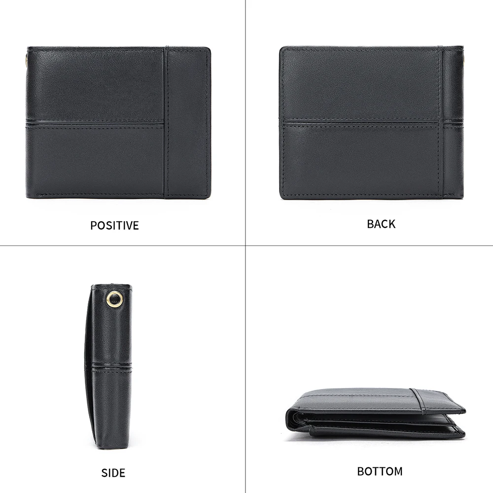 MARRANT Men Bifold Slim Wallets Card Holder Zipper Coin Purse billeteras para hombre Wallet Chain Men Genuine Leather Wallet