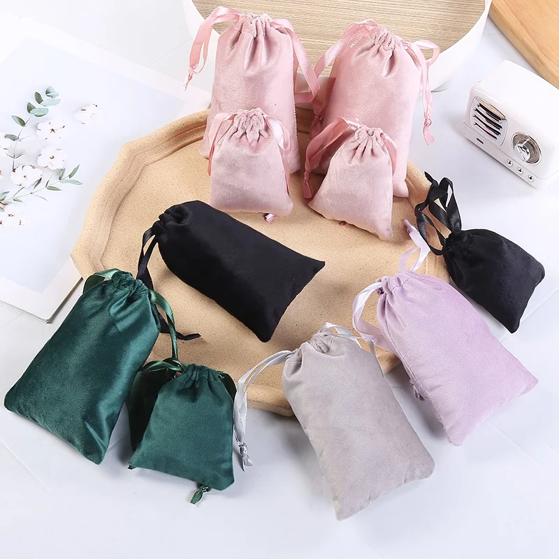 8*10cm Custom Jewelry Velvet Drawstring Candy Bags Jewelry Pouch Tarot Card Dice Bags 4*6inch Velvet Soft Tarot Drawstring Bags