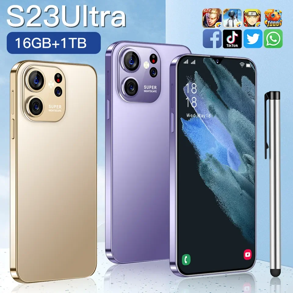 Factory Price Cheap Mobile Phone Android 4g 5g Smart Phone Unlocked Original S23 Ultra 6.8 Inch 16gb +1tb New Smartphone