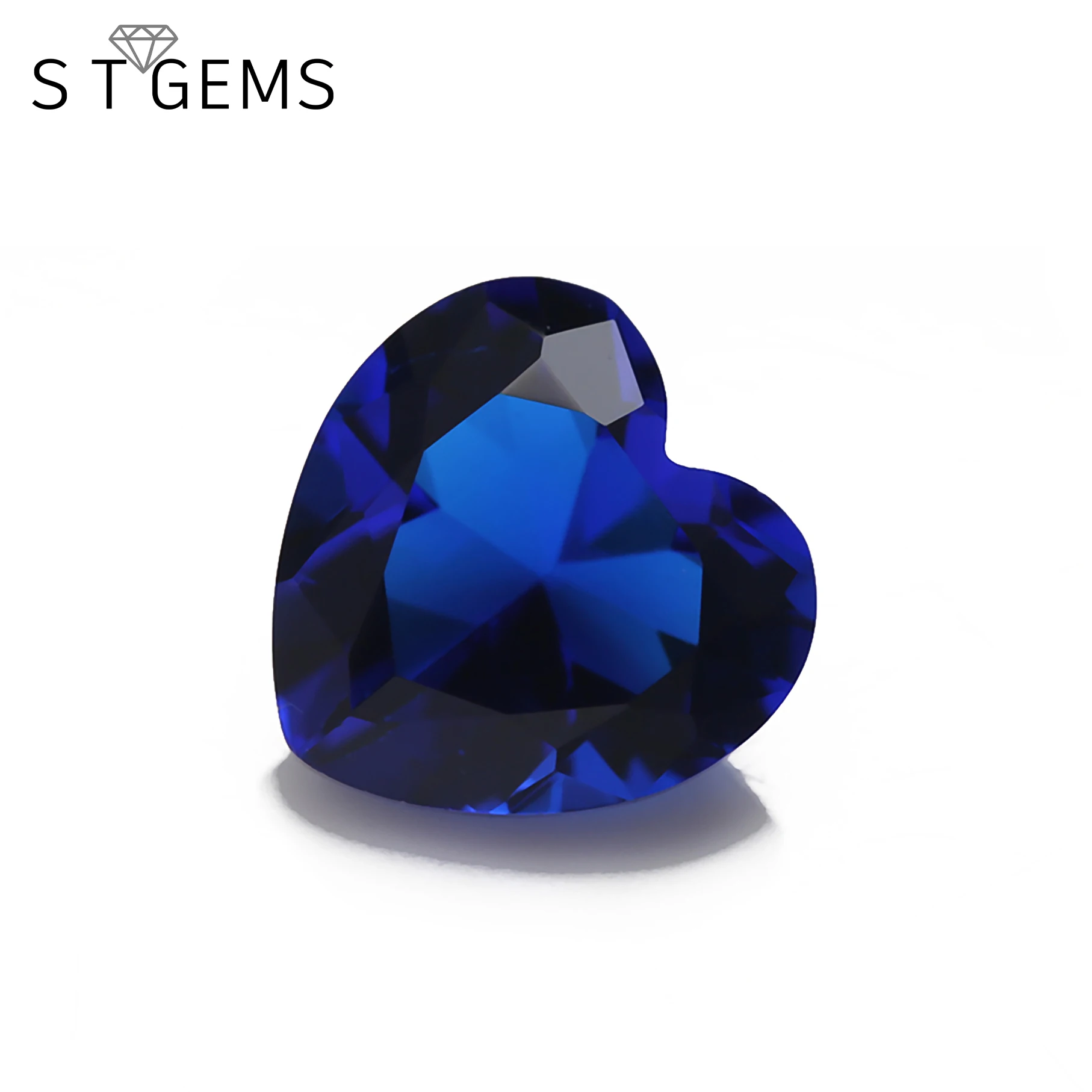 Heart Cut Spinel Blue Colored Glass Stones Synthetic Ruby Glasses For Jewelry Making