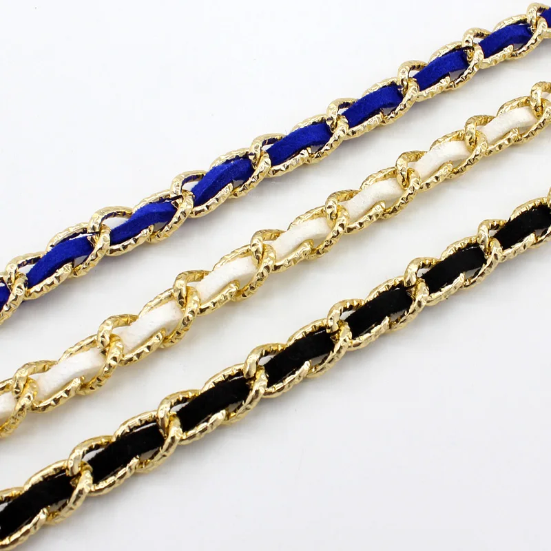 Hot sale Plus size suede metal chain Woman  Dress Decorate pearl Simple Waist Belts