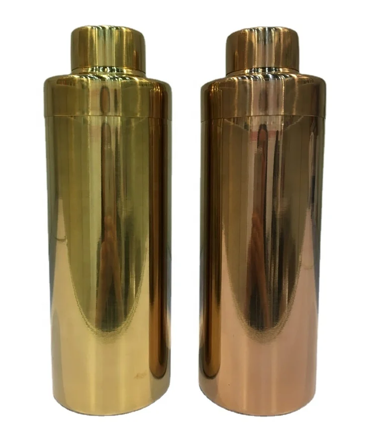 New Arrival Fancy 500ml/16oz Stainless Steel Copper Rose Golden Plated Cocktail Drinks Straight Shaker With Customized Logo