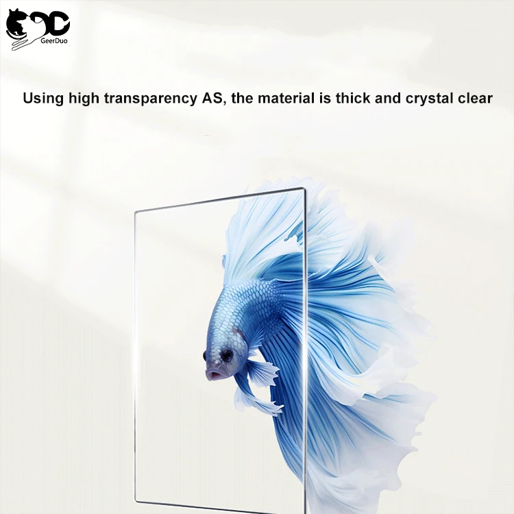 Geerduo Simple Style Classic Aquarium Equipment Versatile Tabletop Betta Acrylic Fish Tank with LED Light