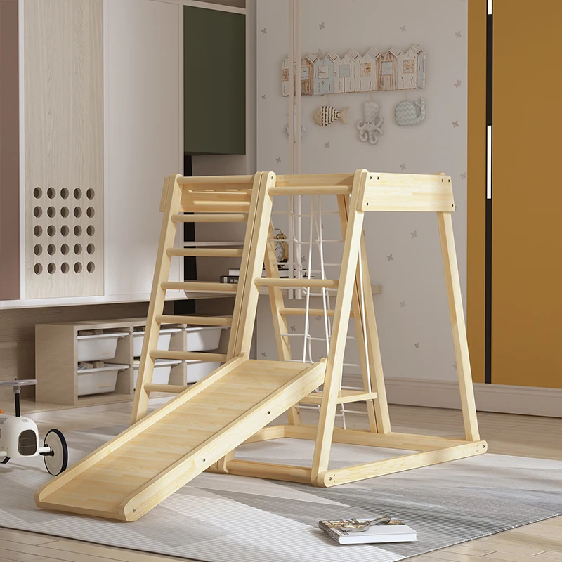 Playground indoor equipment climbing ladder wooden children climbing frame