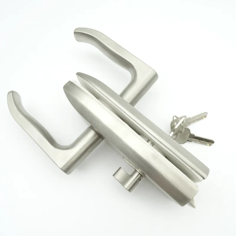 Kensharp Double Sided Key Mortise Locks Handle Tempered Push Glass Door Lock For Glass Sliding Door