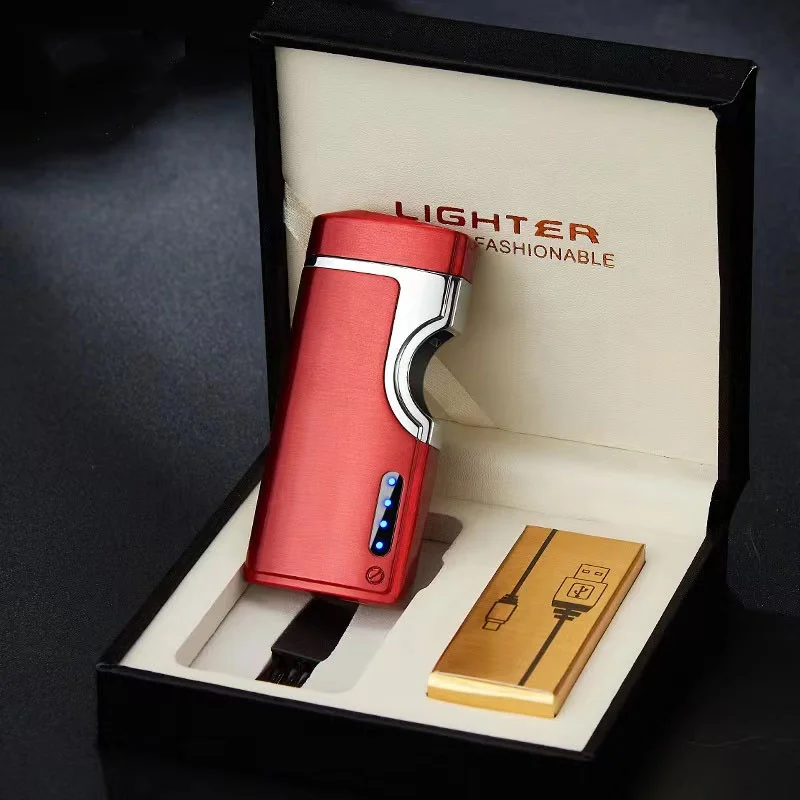 Jiaxin Popular Infrared Laser Induction Touch USB Dual Arc Lighter Dural Arc Electric Plasma Lighter Dual Arc Lighter Notch
