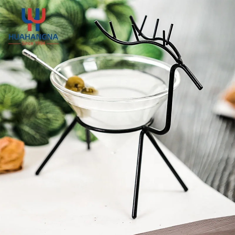 Unique Wholesale 160ml 5oz Martini Glasses Creative Special Deer Shape Crystal Cocktail Glass For Gin Mojito Juice