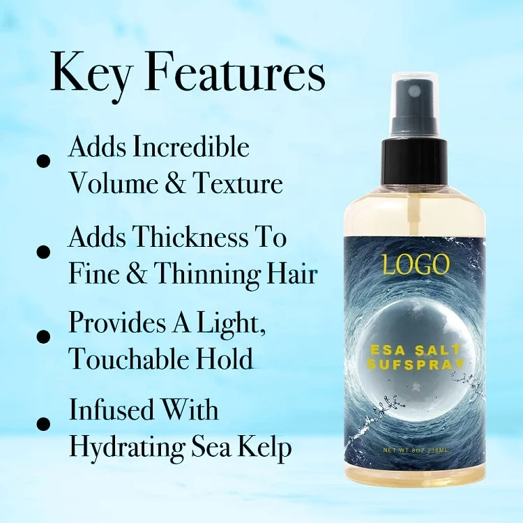 OEM ODM Factory Texturizing Volumizing Hydrating Shine Surfer Hair Sea Salt Spray For All Hair Types