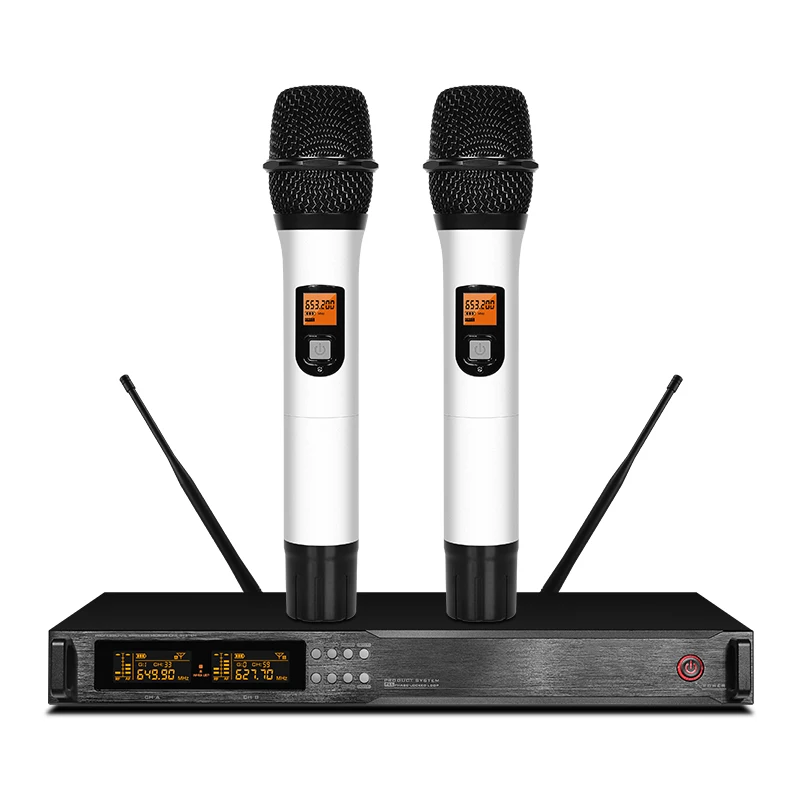 
ATSH AT6200 Professional Vocal Artist UHF Karaoke 2 Channel Wireless Microphone System 