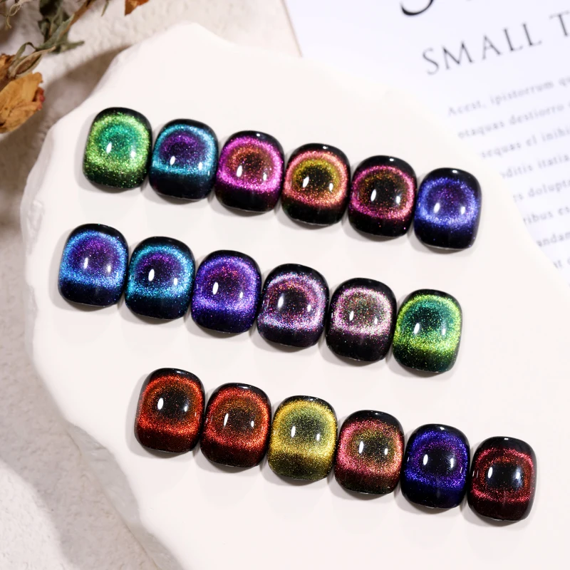 New Crystal Galaxy Cateye Gel Polish Wholesale Esmalte En Gel Magic Galaxy Effect Cat Eye Gel Polish