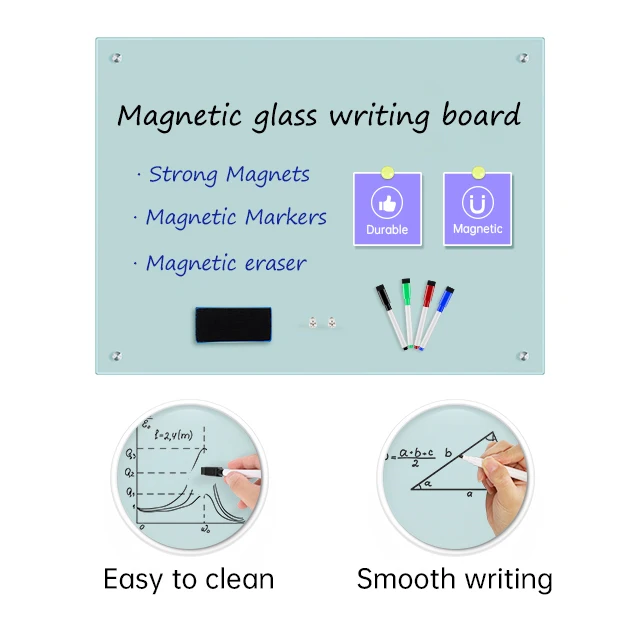 Magnetic Glass Whiteboard Without Frame Board Tempered Writing Glass Board For Meeting Room