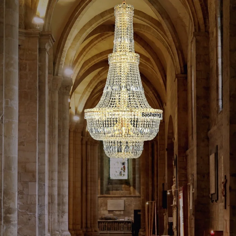 imperial empire crystal chandelier for hotel entrance entryway reception room lobby hall pendant light cristal suspension hang