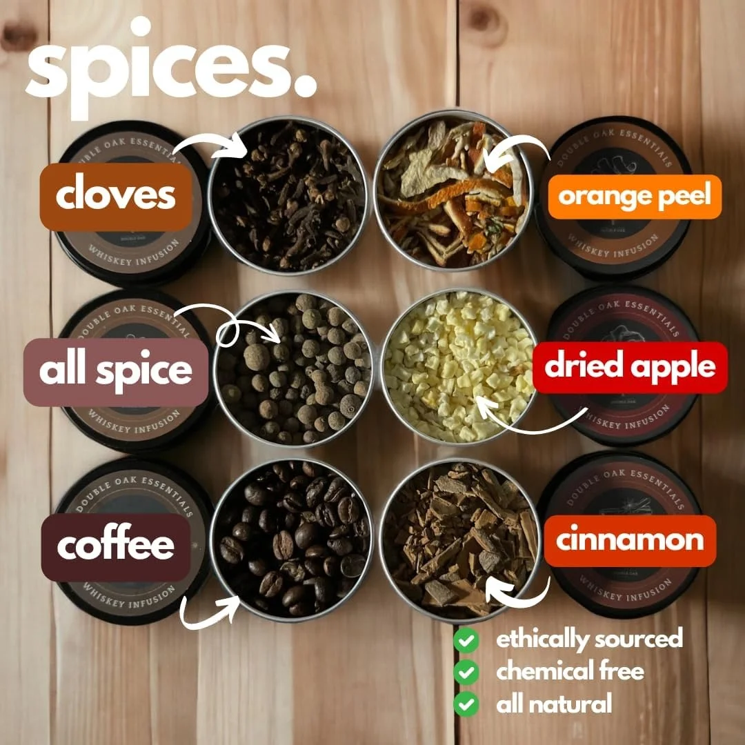 DIY  Cocktail Whiskey gin Making Alcohol Infusion Kit 6 Different Spices to Infuse metal tin cans man gift set