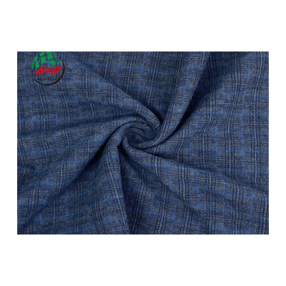Customizable 180gsm 84% Poly 16% Rayon Plain Fabric Plaid T/R  Check Fabric For Skirts