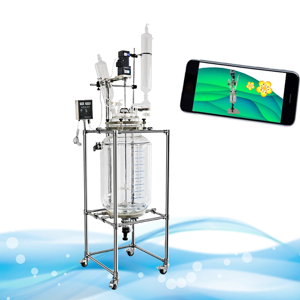 CE chemical glass cstr reactor 100liter or Dual Jacketed Stainless Steel Reactor Vessel
