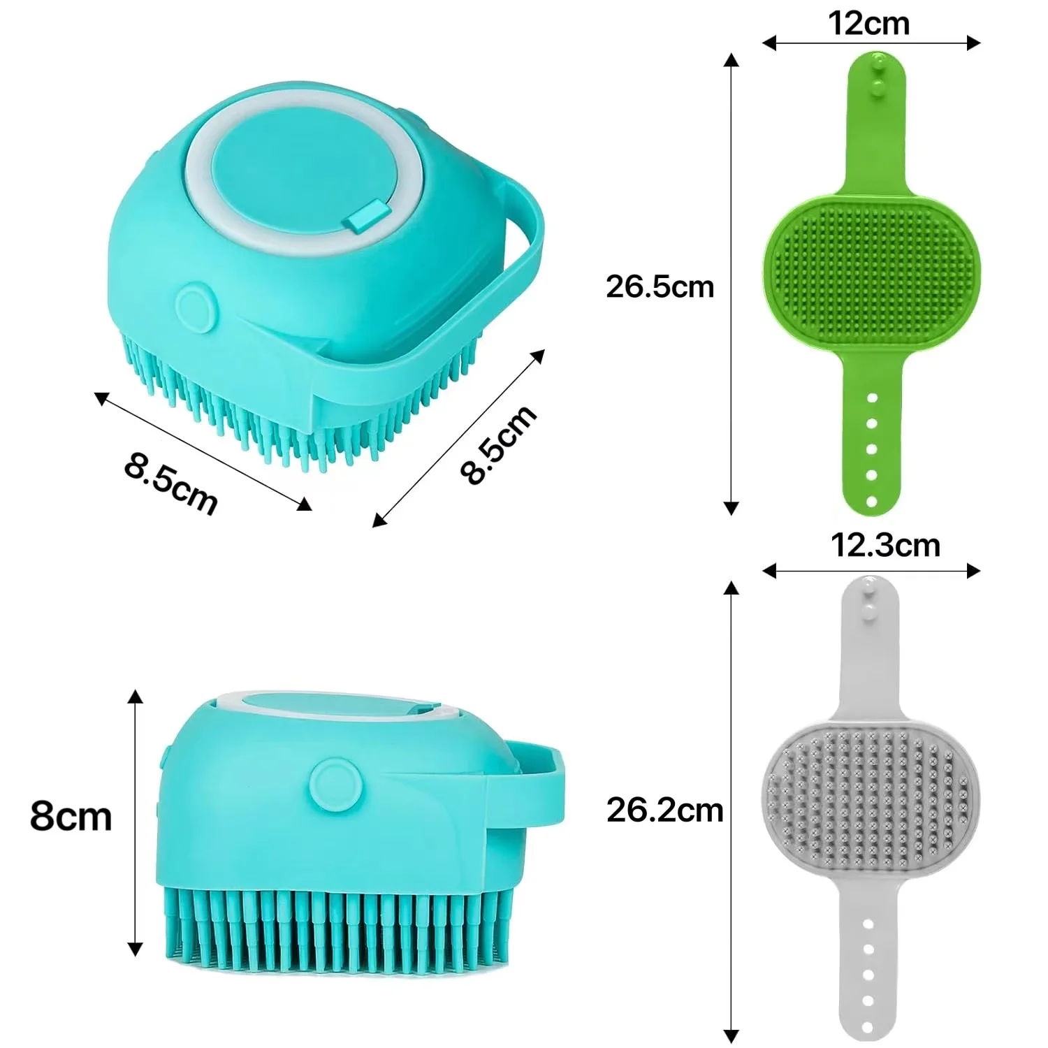 Professional Pet Bathing Tool Silicone Dog Scrubber Brush for Bath Time Nonslip Pet Grooming Massager Pack of 3 Brushes