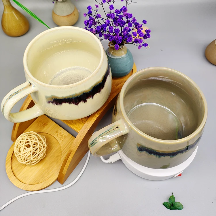 Reactive Glaze Ceramic Gift Set Promotional Tea Cups/Mug Tableware  Colors 650ml Coffee Mug With Two Tones Color Handle